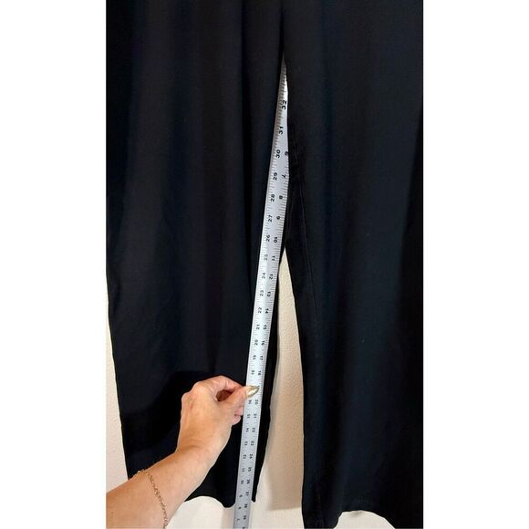 Eileen Fisher Knitted Wide Leg Stretch Black Pants Women's Large - Picture 11 of 12